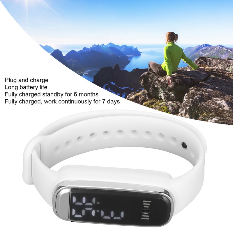 Digital Watch LED Screen 12/24 Hour Rechargeable Stylish Electronic Wrist