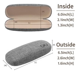 ABAJI Eyeglasses Case Pink 2 Pack Student Kids Reading Glasses Box Fiberflax Protective Hard Shell Lint Lining Snap Close suitable for Men Women Sunglassses Organizer
