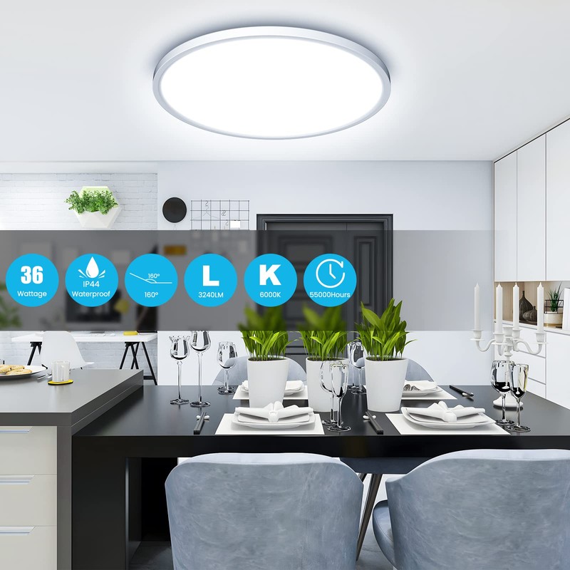 EASY EAGLE LED Ceiling Light, Flat, Round Ceiling Light, 6500