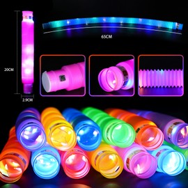 DWOOKE Pack of 12 Luminous Pop Tubes Party Supplies Glow Sticks (Rainbow)