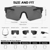 HTRTRR Unisex Sports Sunglasses UV400 Protection, Bicycle Outdoor Golf Baseball