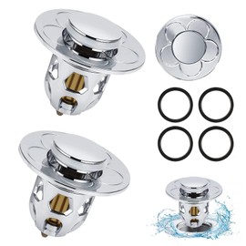 DUGEGAYL Pack of 2 Sink Drain Plugs, Pop Up Drain Strainer, Drain Fitting, with Anti Clogging Strainer for Drain Fitting, Sink, Bathtub, Kitchen (34-40 mm)