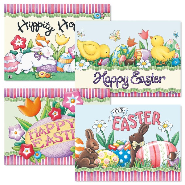 Mary Engelbreit Happy Easter Cards - Sets of 8 (2 designs), 5" x 7" cards, and come with white envelopes.
