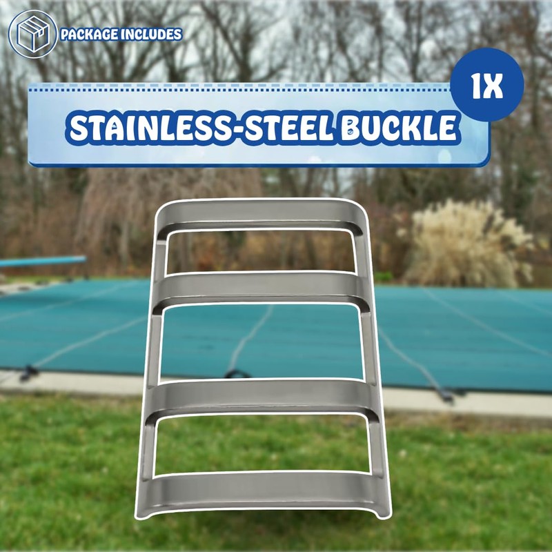 Poolzilla Outdoor Stainless Steel Bar Buckle for Pool Safety Cover