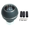 Universal Gear Knob Round with Chrome Ring - Black with