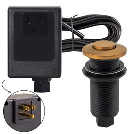 Westbrass ASB-18 Sink Top Waste Disposal Air Switch and Single Outlet Control Box, Flush Button, 1-Pack, Brushed Bronze