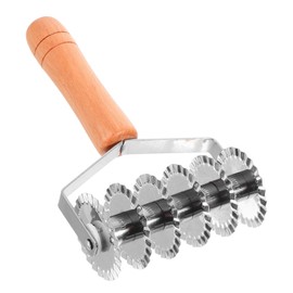 UPKOCH Wooden Handle Stainless Steel Pastry Cutter 8-Inch Dough Cutting Tool for Pizza Pie Crust Bread and Puff Pastry Baking