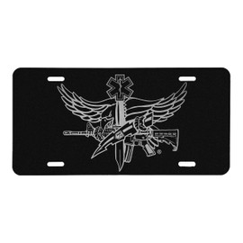 SWAT Medic License Plate - Black - Metal