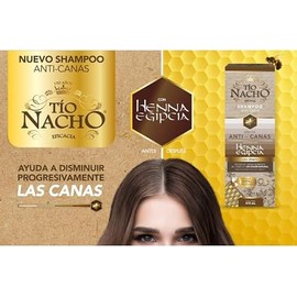 TÍO NACHO Shampoo Anti-Canas y Anti-Caída con Jalea Real y Henna Vegetal, 950ml