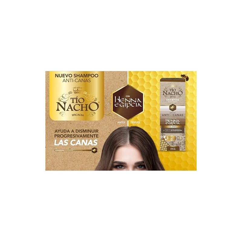 TÍO NACHO Shampoo Anti-Canas y Anti-Caída con Jalea Real y