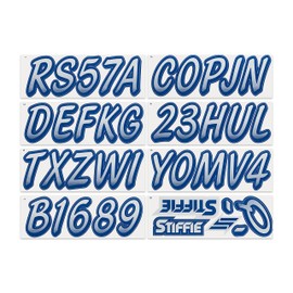 Stiffie STIFFIE Whipline Silver/Navy 3" Boat & PWC Registration Decals ? Numbers Letters Stickers
