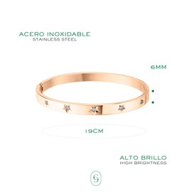 CLEPSIDRA® Pulseras para mujer de acero inoxidable. Brazalete ajustable uso diario. Regalos para mujer, mamá, novia o amiga. Joyeria para toda ocasion. Accesorios para mujer a la moda. Jewelry Gift