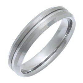 Theia Nickel Free Tungsten Matt and Polished 5mm Ring - Size Y