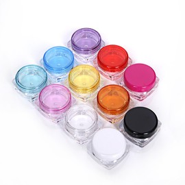 30PCS 3ML/5ML Refillable Cosmetic Containers Tiny Plastic Empty Sample Jars with Lids for Toiletries, Face Cream,eyeshadow, Nails, Powder (3ML*30 Mixed Colors)
