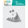 760 Pcs M4 Bolts and Nuts Set, Flat Hex, Hex