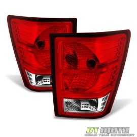 DTMOTO 2007-2010 Jeep Grand Cherokee Tail LIghts Brake Lamps Replacement Set Left+Right