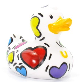 Pop Heart (Love/Valentines) Rubber Duck by Bud Ducks | Elegant Gift Packaging - "Living in a bubble of love!" | Child Safe | Collectable