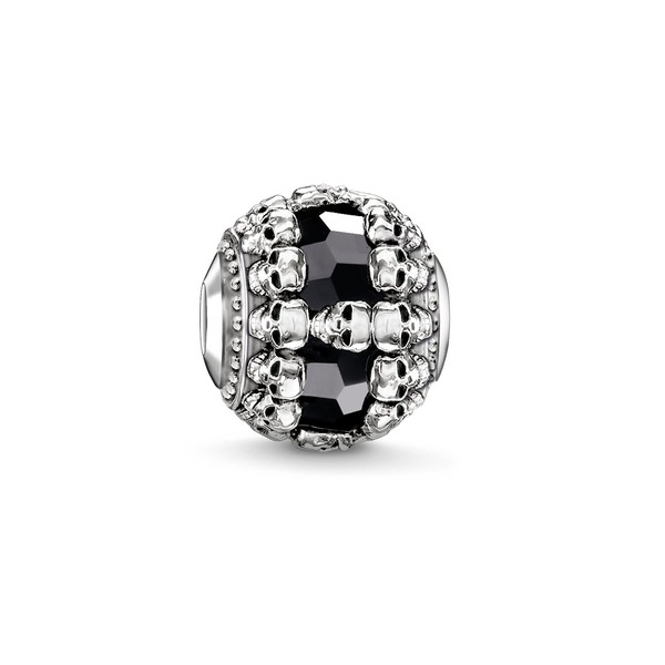 Thomas Sabo Unisex Bead Black Skulls Karma Beads 925 Sterling
