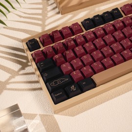 Juego de teclas japonesas de 129 teclas PBT rojo Samurai Keycap para 61/64/87/104/108 Cherry Mx Gateron Switches Teclado mecánico