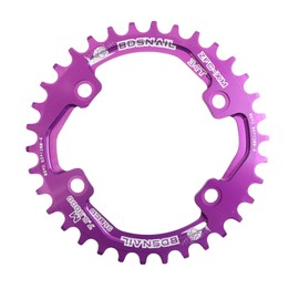 DJC Bike Chainring Asymmetrical 96BCD Round/Oval for XT SLX M6000 / M7000 / M8000 / M9000 MTB 7/8/9/10/11/12 Speed Narrow Wide 30T/32T/34T/36T/38T Tooth (4# Round Purple, 34T)