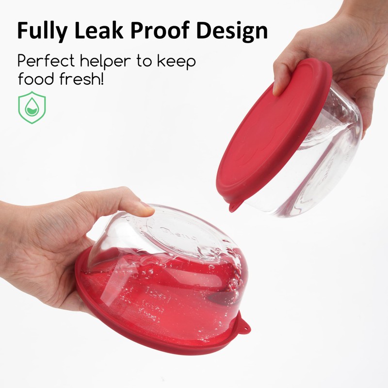 4 Cup Round Silicone Storage Cover Lids Replacement for Anchor