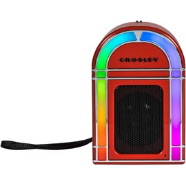 Crosley CR3046A-RE Mini Jukebox Portable Bluetooth Speaker with LED Lights and Microphone, Red