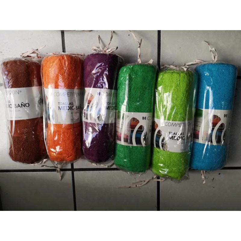 Competition Toalla Medio Baño 100% Algodón 600grs, Súper Absorbentes Color