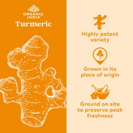 ORGANIC INDIA Turmeric Curcumin Herbal Supplement - Joint Mobility & Immune Support, Healthy Inflammatory Response, Whole Root Supplement, Trikatu, USDA Certified Organic, Non-GMO - 180 Capsules