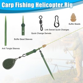 Carp Fishing Tackle Kit Carp Hooks Safety Clips Rolling Swivels Anti Tangle Sleeves Hook Stop Beads Boilie Bait Screw Carp Rigs Fishing Equipment Terminal Kit(240pcs/box)