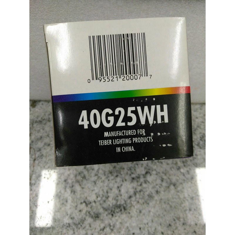 TEIBER 40G25WH 40W G25 Globe 3" 130V Medium BRASS Base