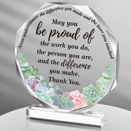 Yinder Thank You Gift for Women Appreciation Teacher Coworker Office Leaving Job Farewell Gift Graduation Appreciation for Boss Nurse Day School Assistant Staff Friends Decor(Classic Nonagon)