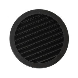 4" Round Plastic Louver Soffit Air Vent Reptile Screen Grille Cover (1, Black)