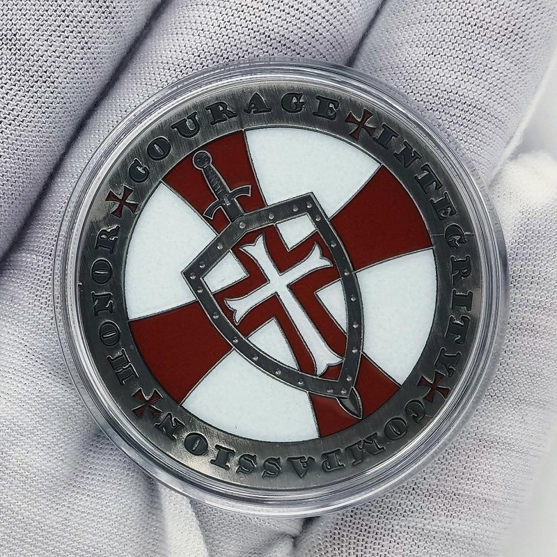 Knight Templar Challenge Coin Red Cross Religious Coin Inspirational Collection