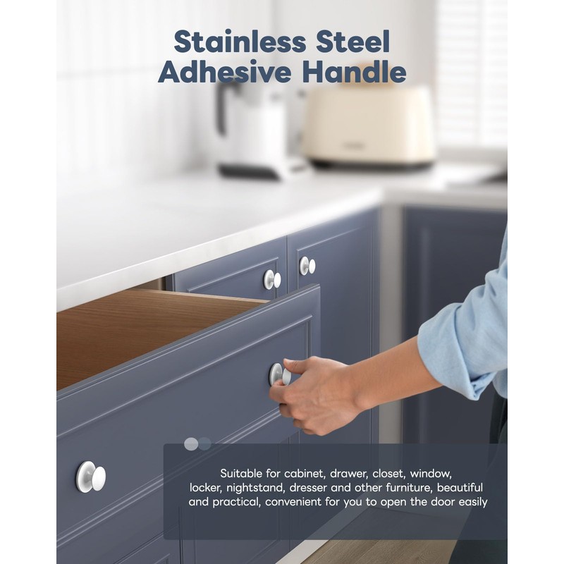 Anobeyi 5 Pack Self Adhesive Cabinet Knobs, No Drilling Self