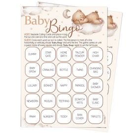 Pink Bee Baby Bingo - Teddy Bear Baby Shower Game - 20 Players
