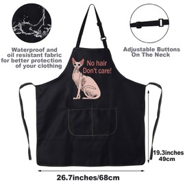 JNIAP Sphynx Cat Apron Sphynx Lover Gifts Sphynx Cat Owner Gifts Sphynx Hairless Cat Kitchen Apron For Cooking Baking (No hair)
