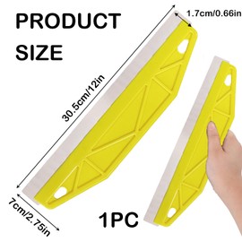 Paint Trim Guard Paint Wallpaper Scraper, 12 inch Multi-Purpose Straight Edge Painters Tool Stainless Steel Paint Shield for Cutting in Paint Guide Measurement Precision Decorating Repairing (Yellow)