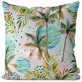 VOID Sea Holiday Palm Trees Beach Summer Cushion Cover Decoration Waterproof Outdoor Garden Cushion Cover Decorative Cushion Size: 40 x 40 cm