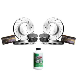 Hart Brakes Front Rear Brakes and Rotors Kit |Front Rear Brake Pads| Brake Rotors and Pads| Semi Metallic Brake Pads and Rotors - PHCC.67120.03