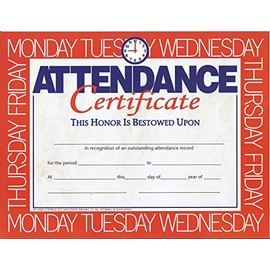 Attendance Certificate Pack of 5