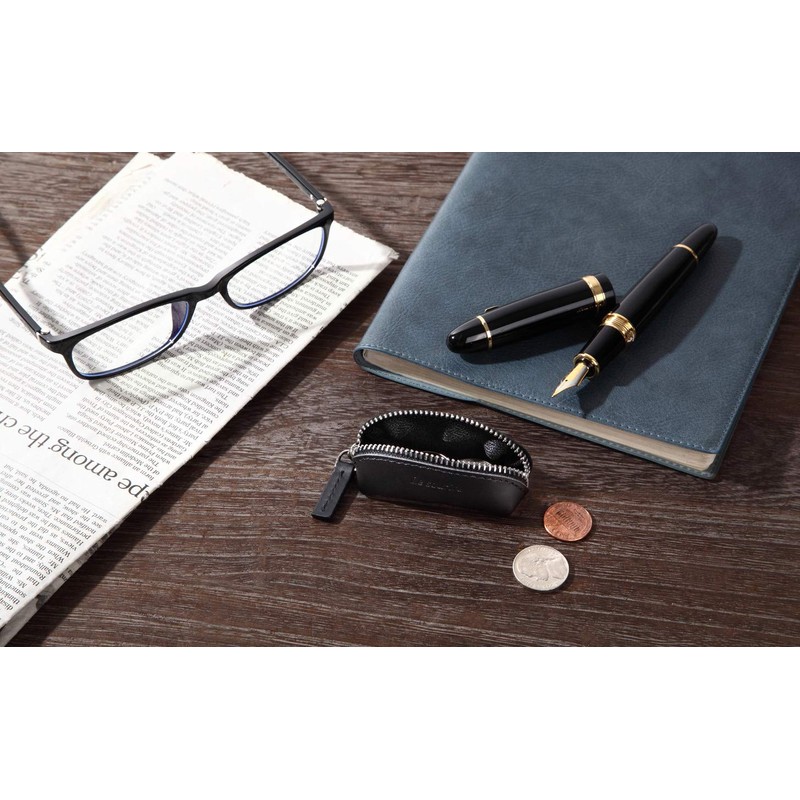 Le sourire Small Coin Purse, Genuine Leather Coin Case for