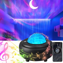 VORAGA Planetarium Home Bluetooth & USB Memory Music Playback with Speaker, Projector Light, Bedside Lamp, Timer Function, Healing Goods, Sea Surface, Projection Light, Brightness, Indoor Interior