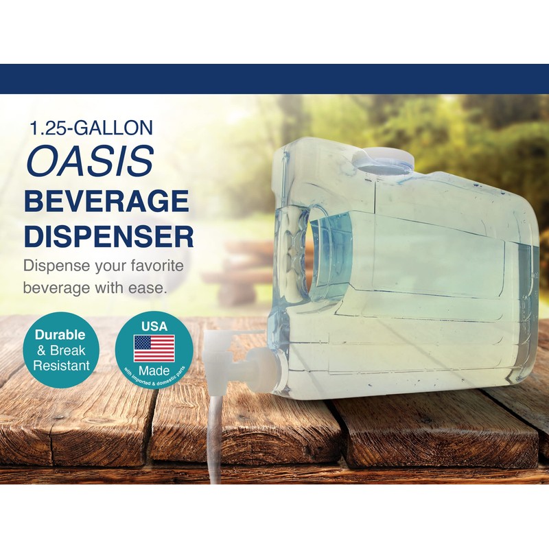 Arrow Home Products Oasis Drink Dispenser for Fridge, 1.25 Gallon