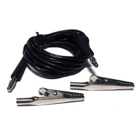 ESD Grounding Cable with Alligator Clip - 8 Feet - Ground Cable Cord with Clip, Earthing, Grounding, ESD, Static Control, EMF Radiation Fabrics, Plug into Your Outlet Grounding Adapter