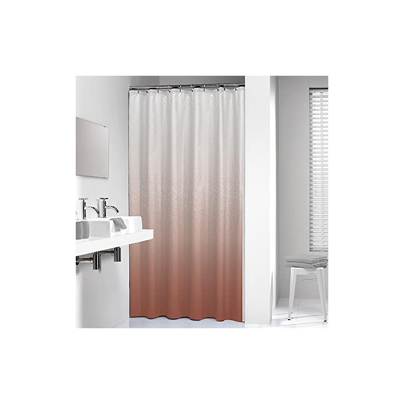 Sealskin Blend Shower Curtain, 180 x 200 cm, Dark Pink/White,