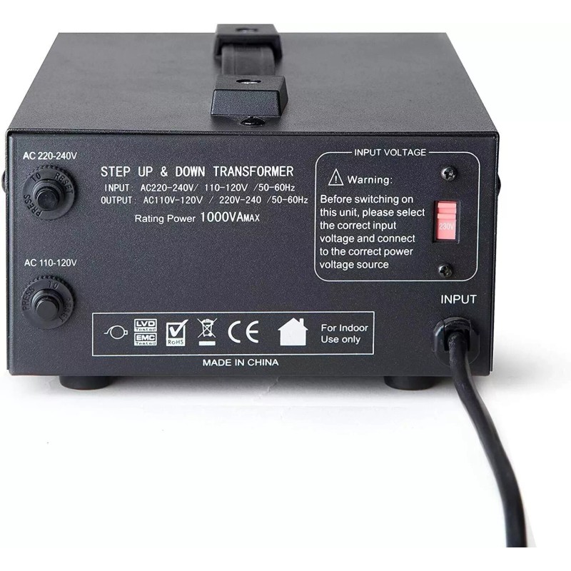 Generic 1000W Step Up/Down Voltage Converter Transformer, Dual Voltage 110V/120V