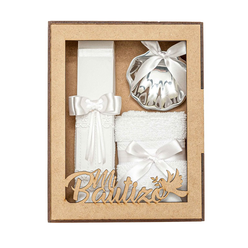 Generic Kit de Bautizo, con concha de Pweter y estuche