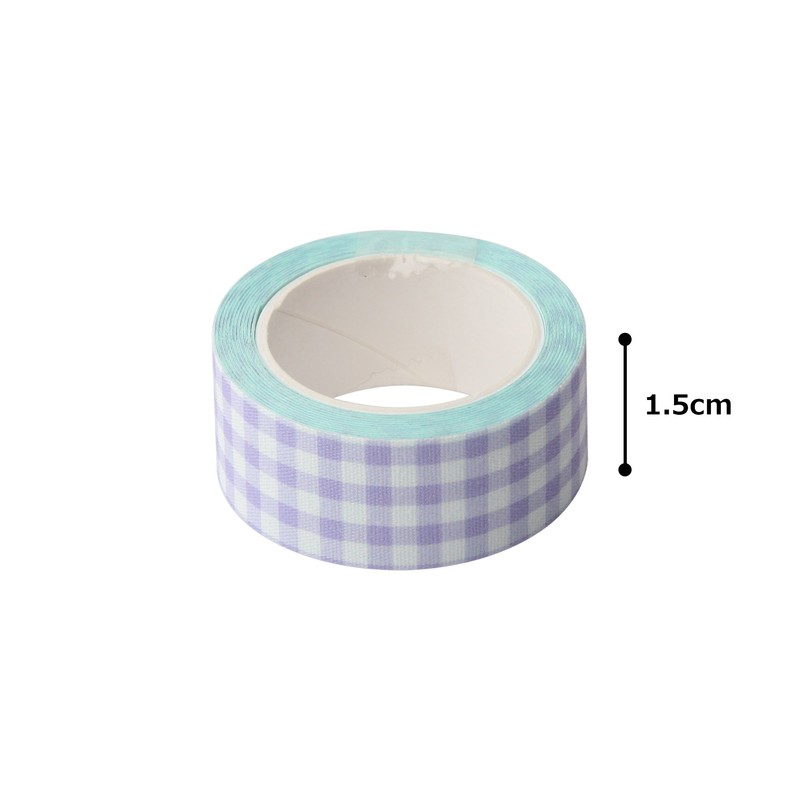 Yunineem AJUN-126 Craft Cloth Tape, Checkered Purple, 0.6 inch (15