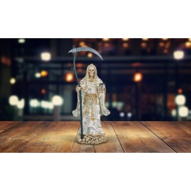 16"H Santa Muerte Holding Scythe w/ Money Robe Statue Our Lady of the Holy Death