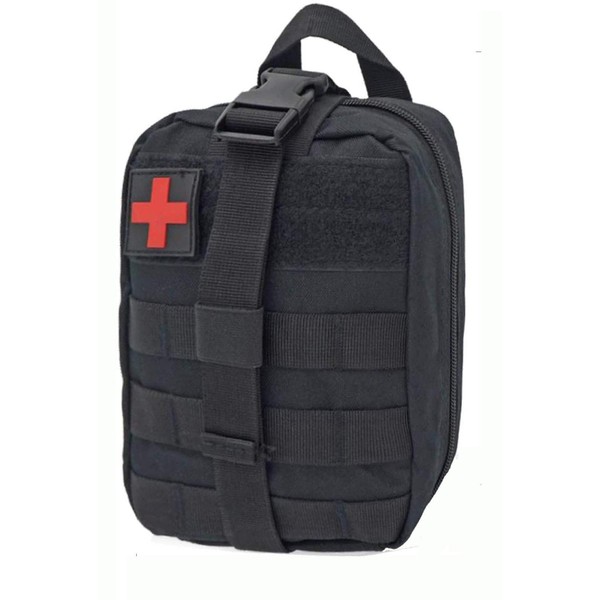KuTi Kai First Aid Bag, Multipurpose Waist Pack, Tactical Molle First Aid Kit, Medical Bag, Emergency Black
